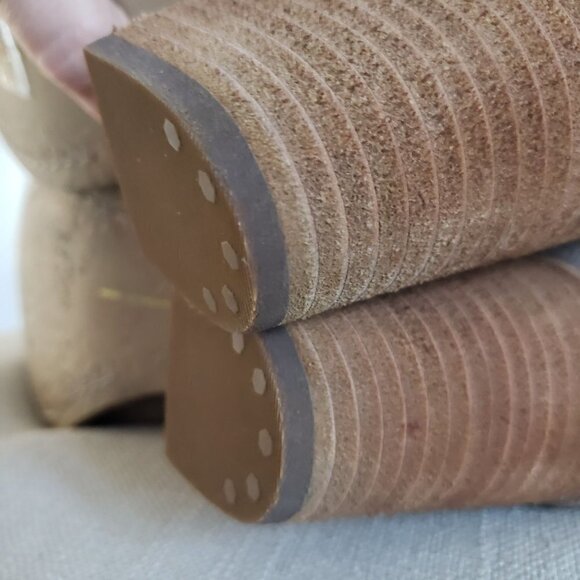 NEW Dolce Vita Taupe Suede Western Toe Stitched Chelsea Ankle Stack Heel Bootie - Picture 11 of 14